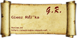 Giesz Réka névjegykártya
